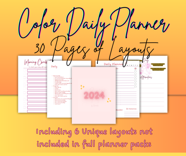 Pink & Wine Bliss: 30-Page Printable Daily Planner