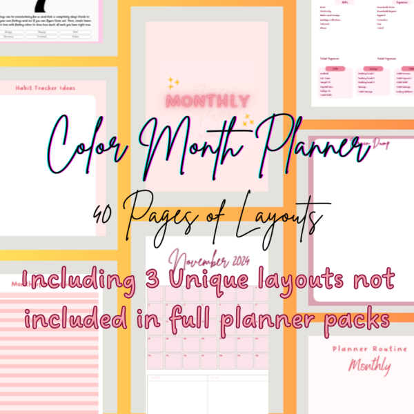 Pink & Wine Bliss: 40-Page Printable Month Planner