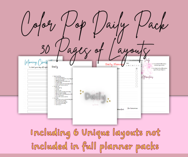 Monochrome Magic: The A5 30-Page Printable Daily Planner with Bold Pops of Color