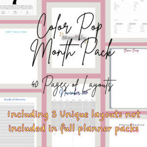 Monochrome Magic: The A5 40-Page Printable Month Planner with Bold Pops of Color