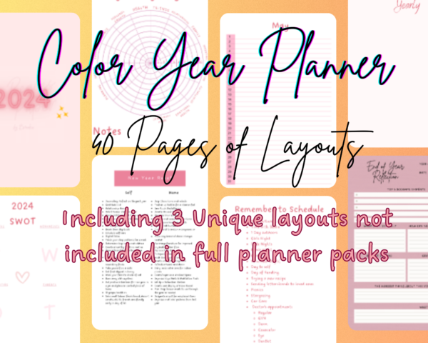 Pink & Wine Bliss: 40-Page Printable Year Planner