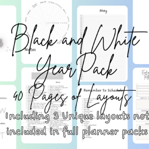 Simplify Your Year: The 40-Page Black & White Year Printable Planning Pack