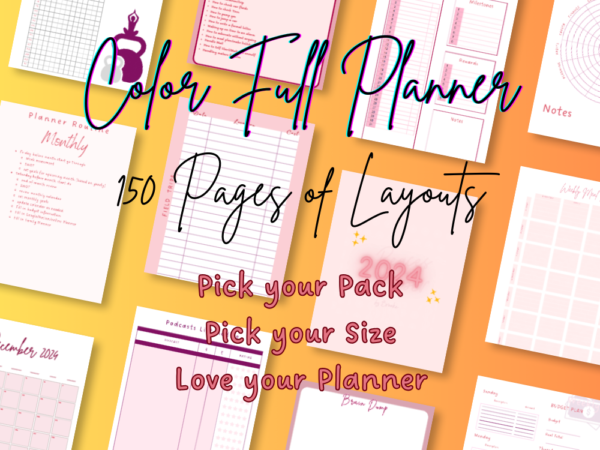 Pink & Wine Palette: Your A5 150-Page Printable Planner